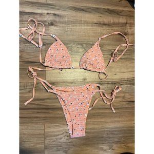 Women's  MoshengQI  Floral Orange Bikini-  Size: Medium